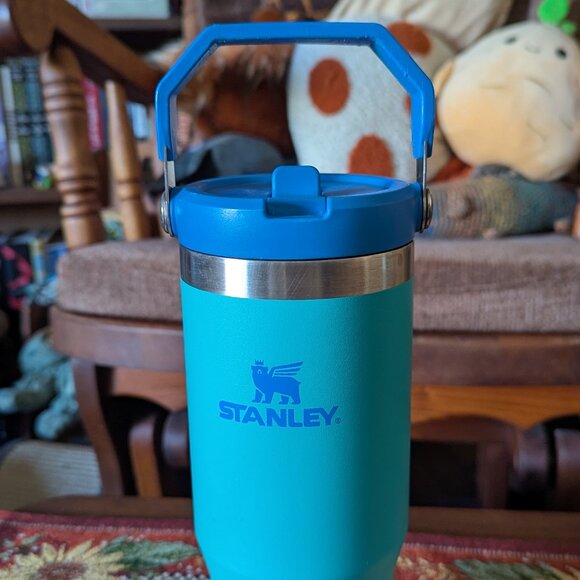 Stanley Water Bottle, Blue Teal, Top Handle - Picture 2 of 7